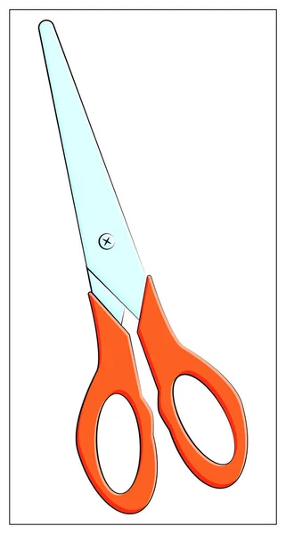 Значок Векторных Красных Ножниц Векторная Плоская Иллюстрация Канцелярских Ножниц Веб — стоковый вектор