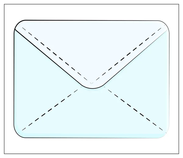 Vektor Hellblaues Umschlagsymbol Umschlagzeilen Symbol Nachricht Post Mail Buchstabensymbol Essbarer — Stockvektor