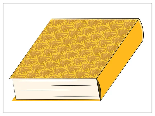 Icona Del Libro Chiuso Vettoriale Vector Flat Illustrazione Fumetto Giallo — Vettoriale Stock