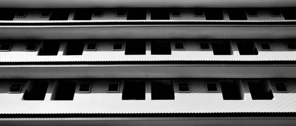 Underside Angle View Modern Building Skyscrapers Roof Monochrome — Stock Photo, Image