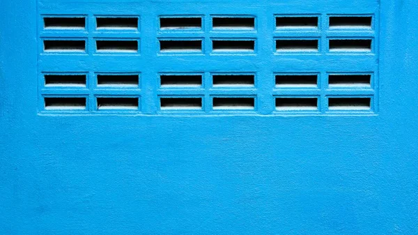 Blue wall with ventilation grilles - background — Stock Image Blue Wall Ventilation Grilles Background Stock Photo