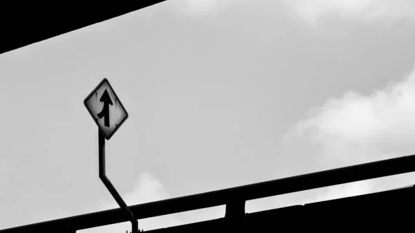 Straight Turn Left Traffic Sign Highway — Stock Photo, Image