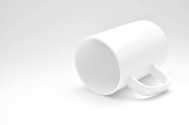 Gölgeli beyaz seramik kahve.