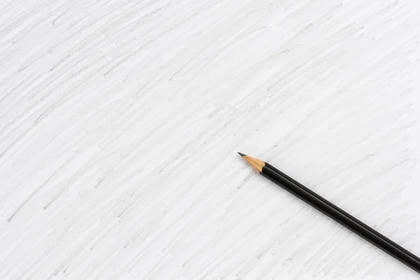 Black Colored Pencil Drawing White Background — Stock Photo, Image