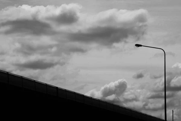 Street Lamp Post Monochrome — Stock Photo, Image