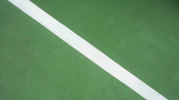 Línea Blanca Pista Tenis Verde Primer Plano — Foto de Stock