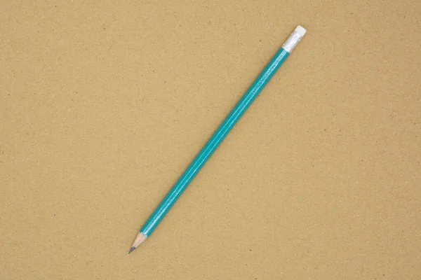 Ołówek Brązowym Papierze Recyklingu — Zdjęcie stockowe