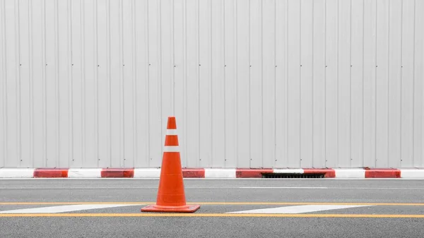 Orange Traffic Cone Asphalt Road — Stock Photo, Image