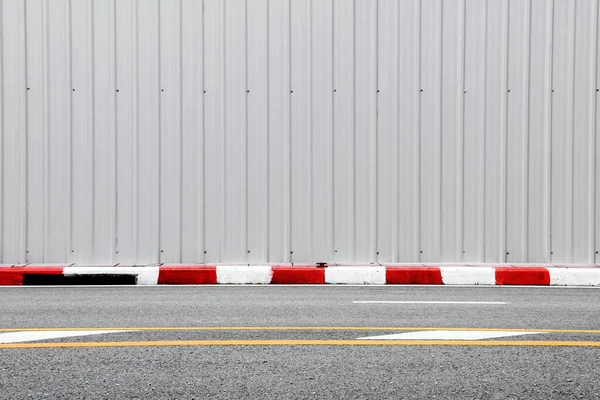 Route Béton Trottoir Bordure Rouge Blanc Image En Vente