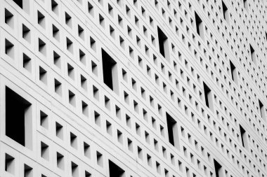 Modern beton bina, ışık ve gölgede hava havalandırma deseni - tek renk