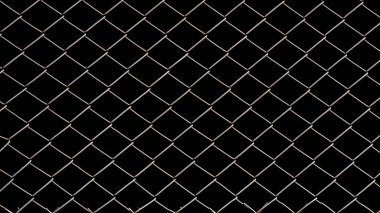 Paslı metal ağ siyah arkaplanda izole edildi