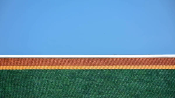 Yeşil Sarı Turuncu Klasik Pişmiş Kil Çatı Deseni — Stok fotoğraf
