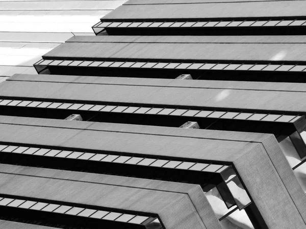 Jednoduchá Architektura Moderního Stavebního Vzoru Černá Bílá — Stock fotografie