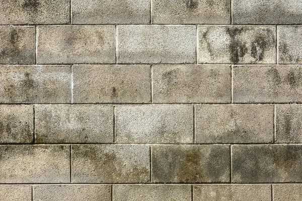 Gammal Och Smutsig Cement Cinder Block Vägg Konsistens Bakgrund — Stockfoto