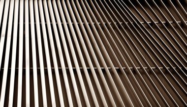 Binaya havalandırılmış modern bakırın soyut yakın plan görüntüsü