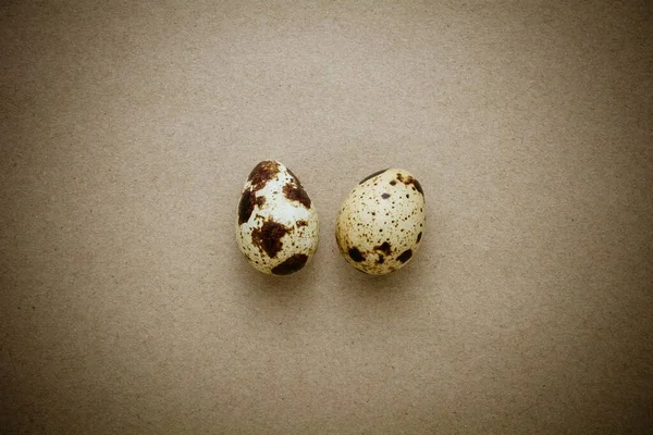 Brown bird eggs on recycled craft paper
