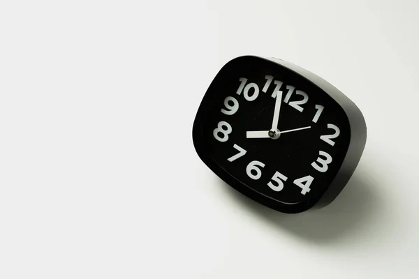 Чорний Годинник Ізольовано Білому Тлі — стокове фото