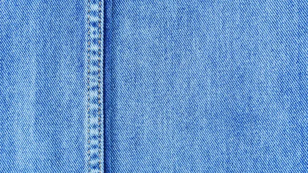 Viejo Azul Pálido Costura Denim Jean Textura —  Fotos de Stock