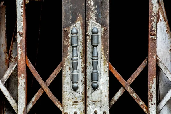 rusty antique slide steel door