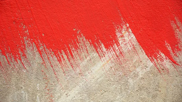 Peinture Rouge Sur Texture Mur Ciment Gros Plan — Photo