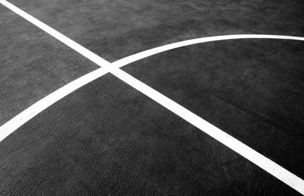 Primer Plano Cancha Baloncesto Monocromo — Foto de Stock