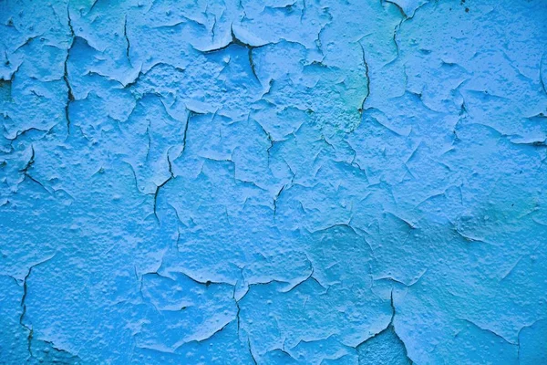 Синя Стара Текстура Фарби Відколюється Тріскається Стіні — стокове фото