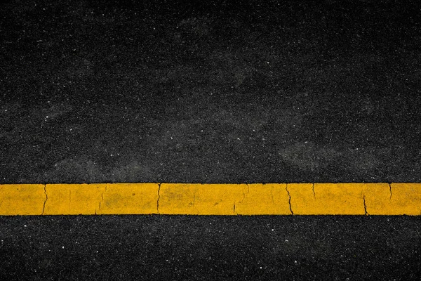 Yellow Paint Line Black Asphalt Space Transportation Background — Stock Photo, Image