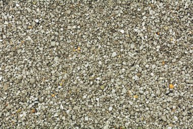 Açık gri çakıl (Çakıl) zemin dokusu arkaplan - üst görünüm.