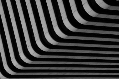 Modern yapı modelinin basit mimarisi - siyah ve beyaz