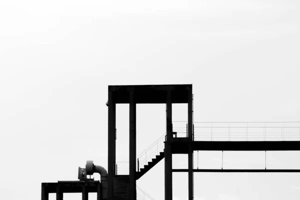 Silhouette Concrete Tower Factory — Stock Photo, Image