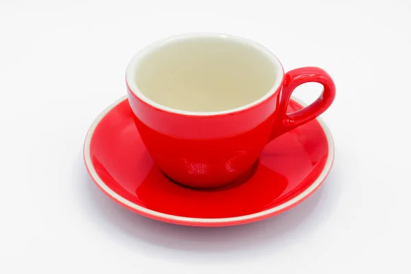 Red Ceramic Cup White Background — Stock Photo, Image