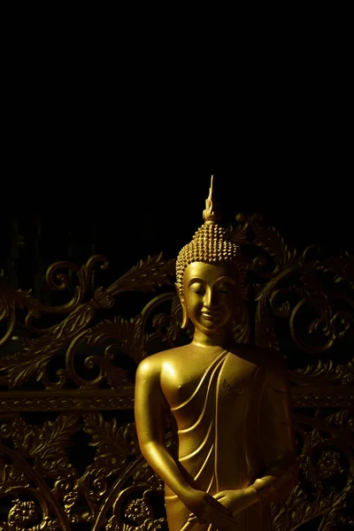 Detalhe Uma Estátua Buda Dourada — Fotografia de Stock