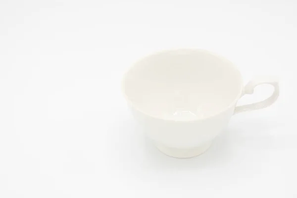 Taza Café Cerámica Blanca Sobre Fondo Blanco —  Fotos de Stock