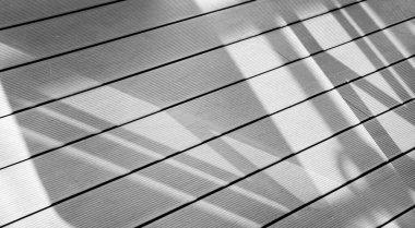 Ahşap zemin üzerinde pencere gölgesi - monokrom