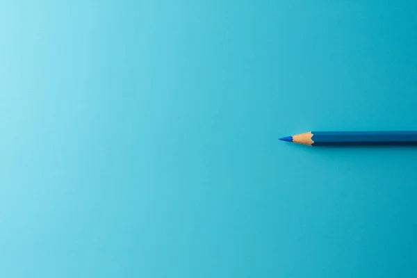 Lápis Lápis Azul Sobre Fundo Papel Azul Conceito Negócio — Fotografia de Stock