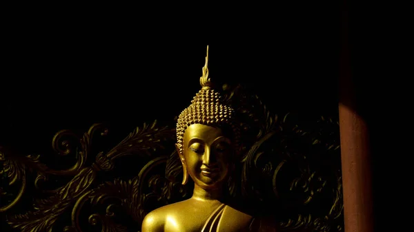 Détail Une Statue Bouddha Doré — Photo