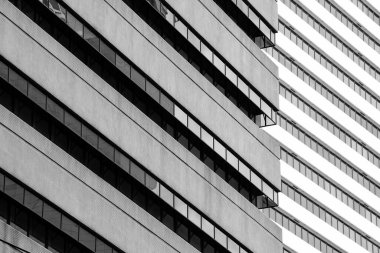 Modern yapı modelinin basit mimarisi - siyah ve beyaz