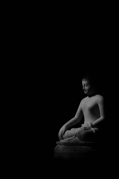 Posąg Buddy Ciemności Światło Cień — Zdjęcie stockowe