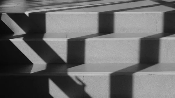 Schatten Aus Dem Fenster Treppenhaus Monochrom — Stockfoto