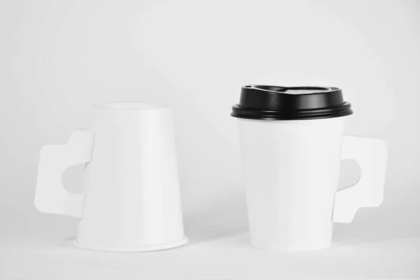 Kaffeetasse Aus Weißem Papier Nahaufnahme — Stockfoto