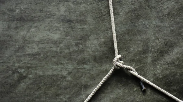 Knoten Eines Seils Alter Leinwand — Stockfoto