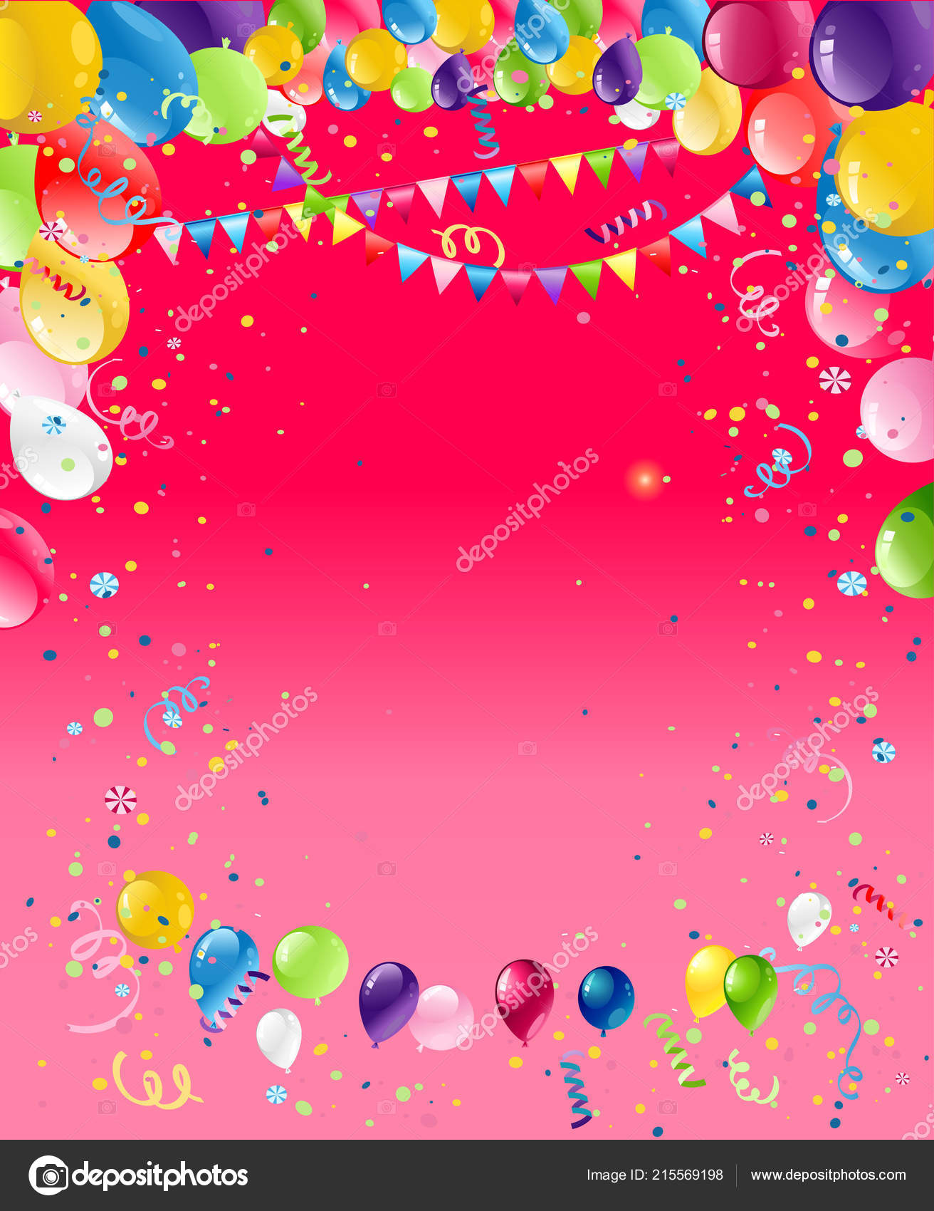 Colorful Happy Birthday Background Balloons Stock Vector Image by ©paprika_  #215569198