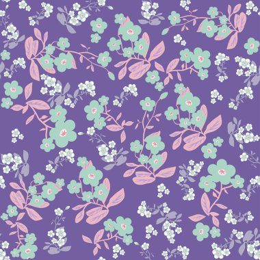 El çekilmiş renkli çiçek desenli