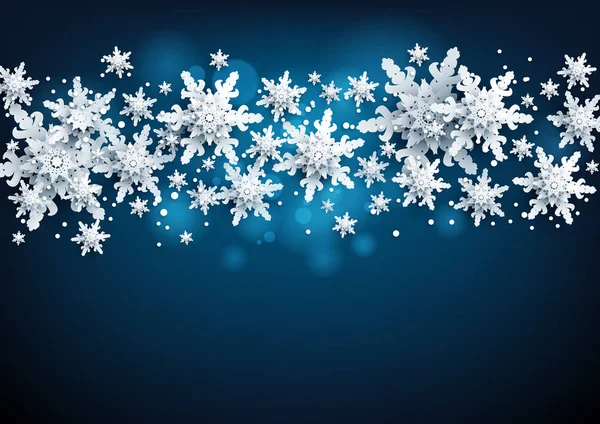 Realistic Snowflakes Festive Vector Background — Stock Vector