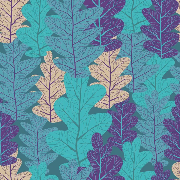 Decorative Leaves Seamless Pattern — Stock Vector