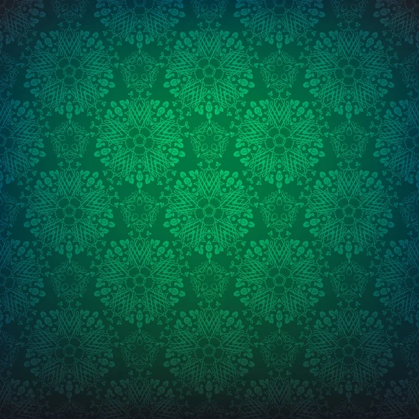 Encaje Patrón Sin Costura Ornamental Fondo Festivo Verde — Vector de stock