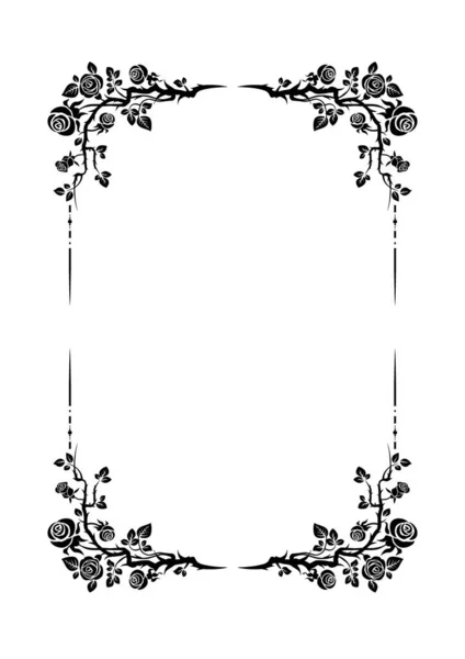 Siyah zarif çerçeve tatil tasarım düğün, yıldönümü, parti, Doğum günü için gül. Davet, Bilet, broşür, afiş, poster ve dövme için. Peri güzelleşmek tasarım öğeleri