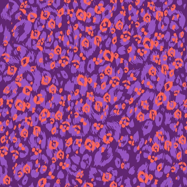 Sfondo Leopardato Viola Arancio Modello Astratto Senza Cuciture Pelle Animale — Vettoriale Stock