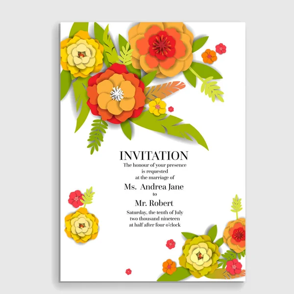 Invitation carte florale . — Image vectorielle