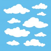 Картина, постер, плакат, фотообои "white clouds set on blue background", артикул 254065456